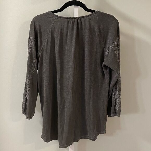Lucky Brand Embroidered Long Sleeve Top - Picture 4 of 4